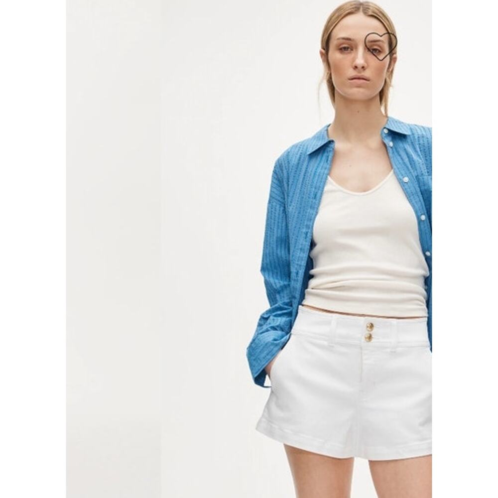 NWT J. Crew Stacked-Button Denim Short In White 30 - Picture 3 of 12
